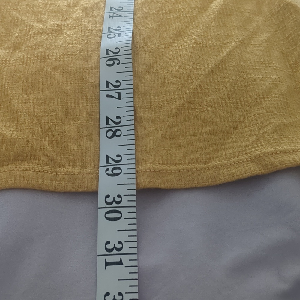 Max Studio 3X Mustard Boho Peasant Blouse Ruffle Neck Gauze Cottagecore Curvy - Picture 10 of 11